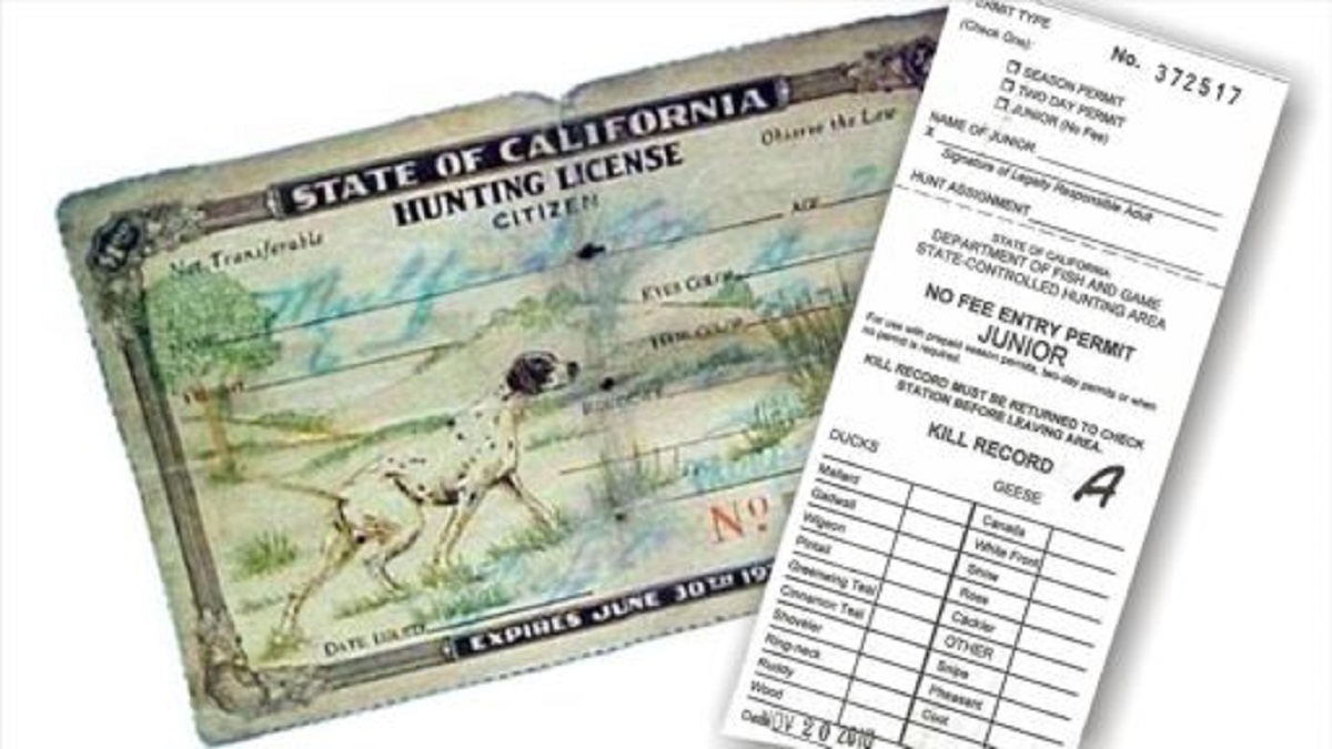 Old California hunting license for Sacramento National Wildlife Refuge